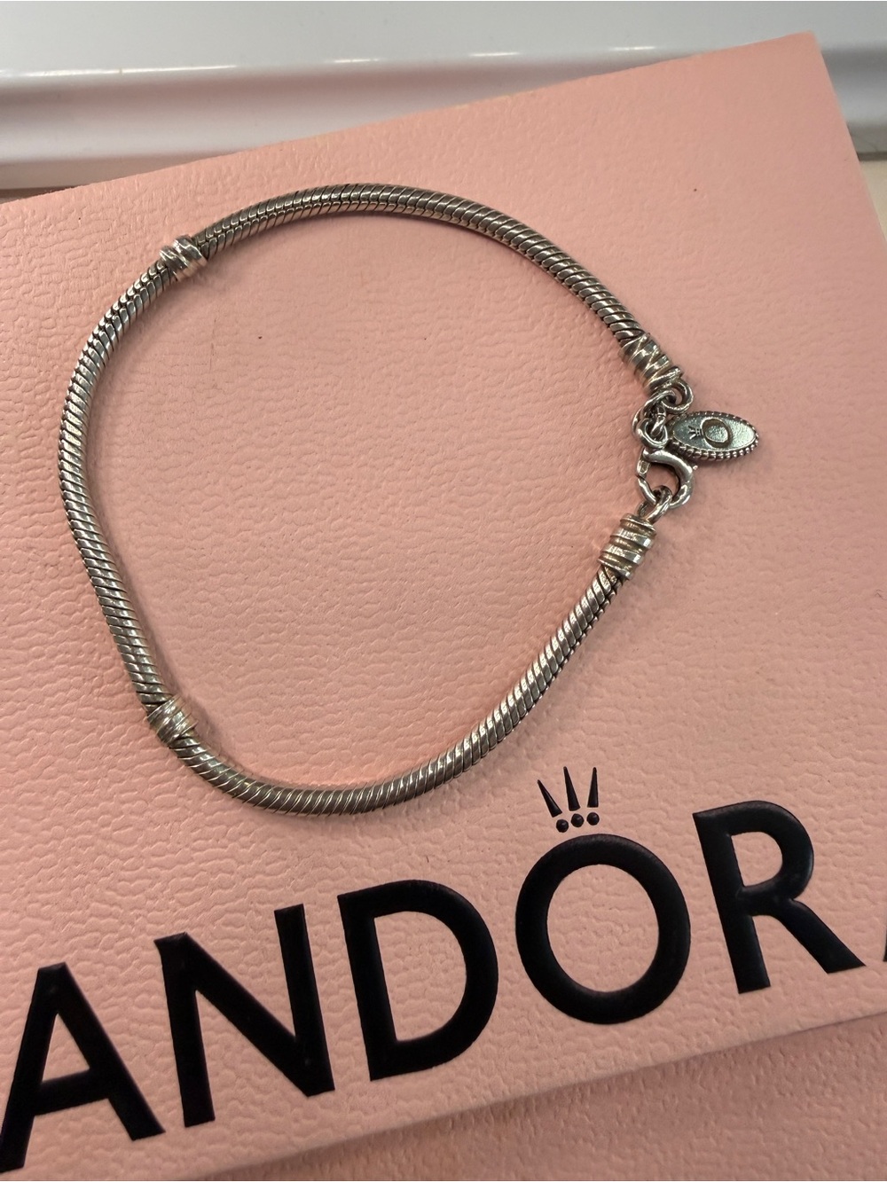 Retired Pandora Moments Sterling Snake Chain Bracelet